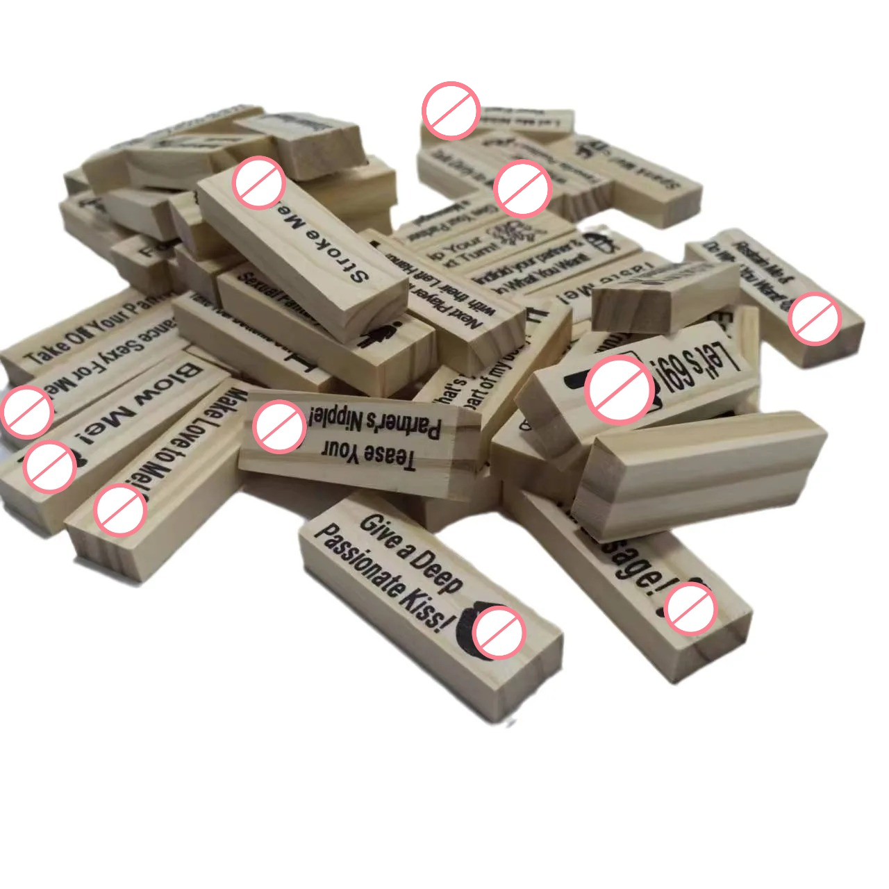 English and French 48pcs Coupl - Wooden Blocks Stacking ulasan dan harga