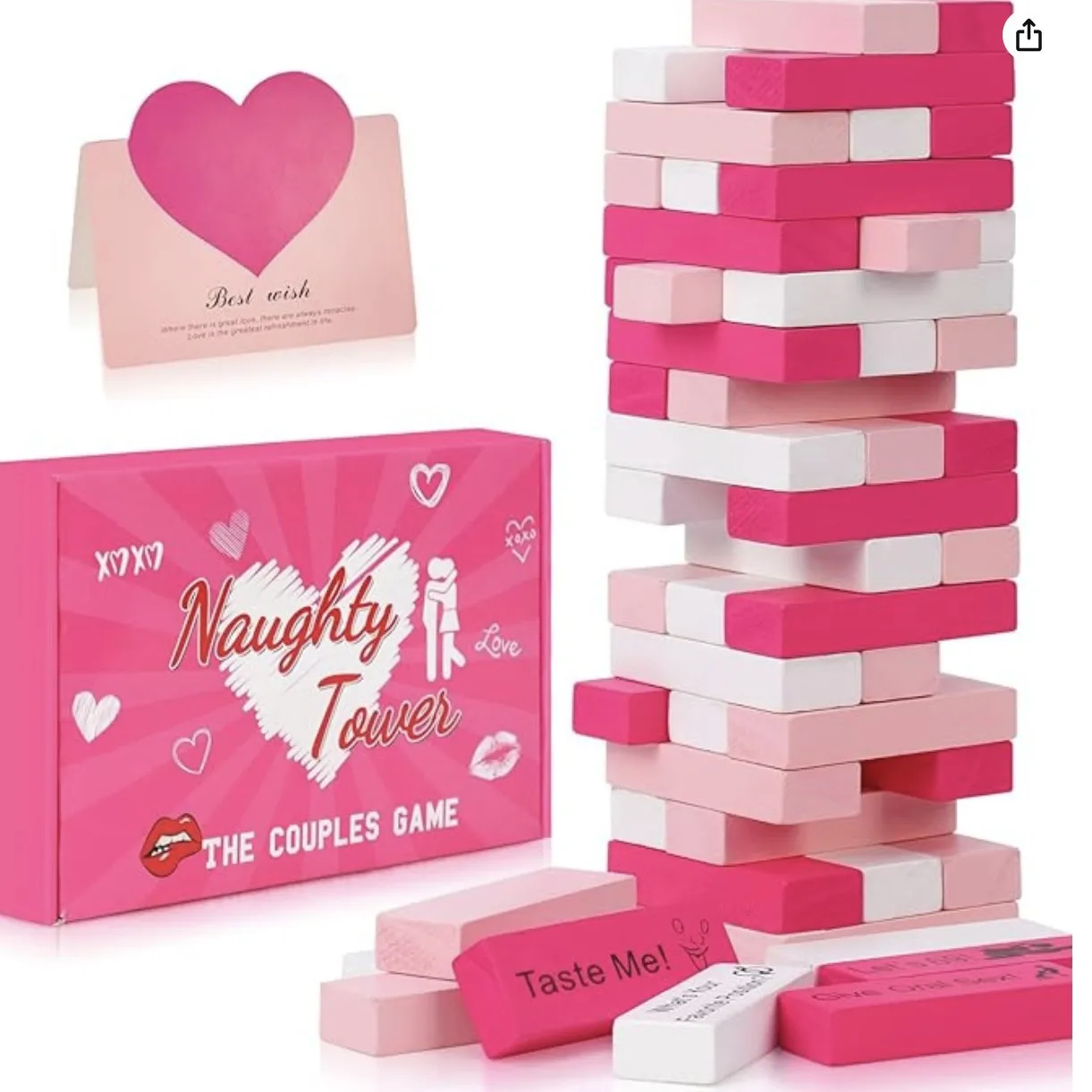 48PCS Block Tower Game Couple  - Wooden Blocks Stacking ulasan dan harga