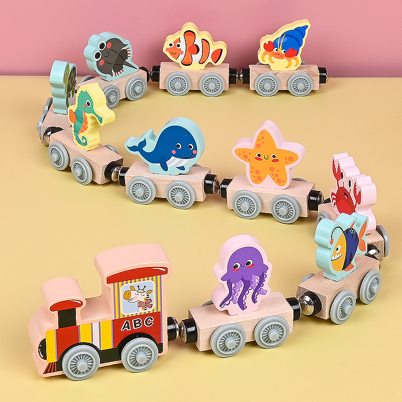 Magnetic Wooden Small Train To - Wooden Blocks Stacking ulasan dan harga