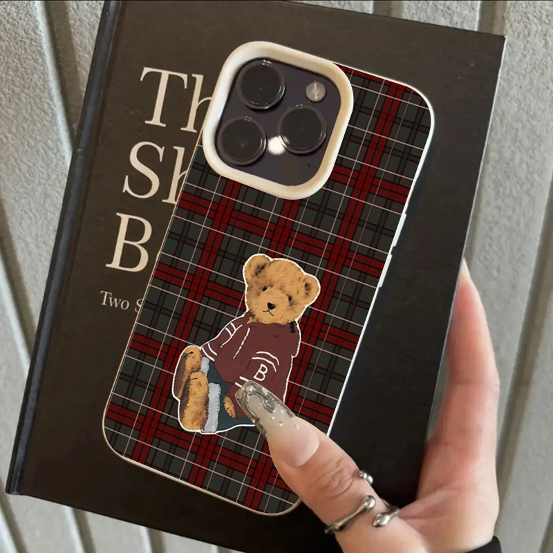 Grid Retro Teddy Bear Pattern  - Soft Plush Doll ulasan dan harga