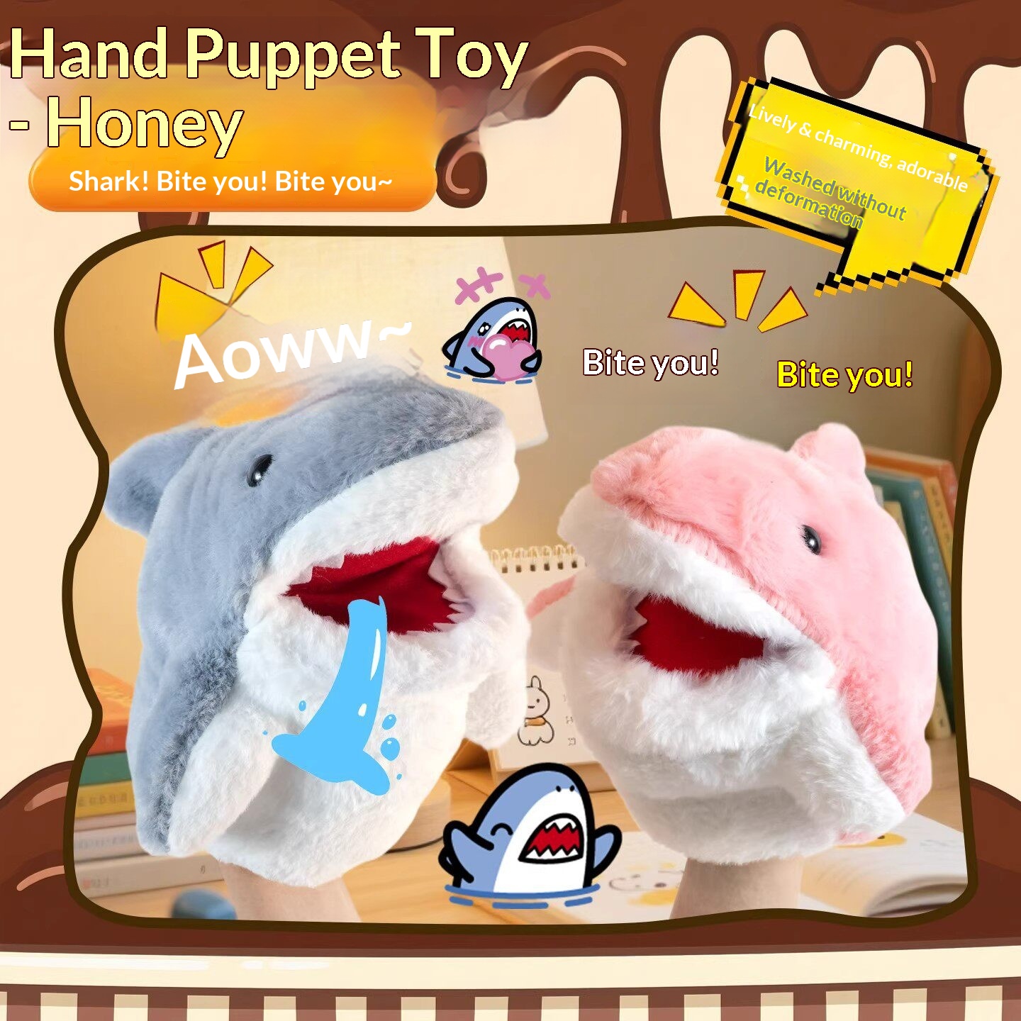 Shark Hand Puppet Plush Shark  - Kids Toys Doll ulasan dan harga