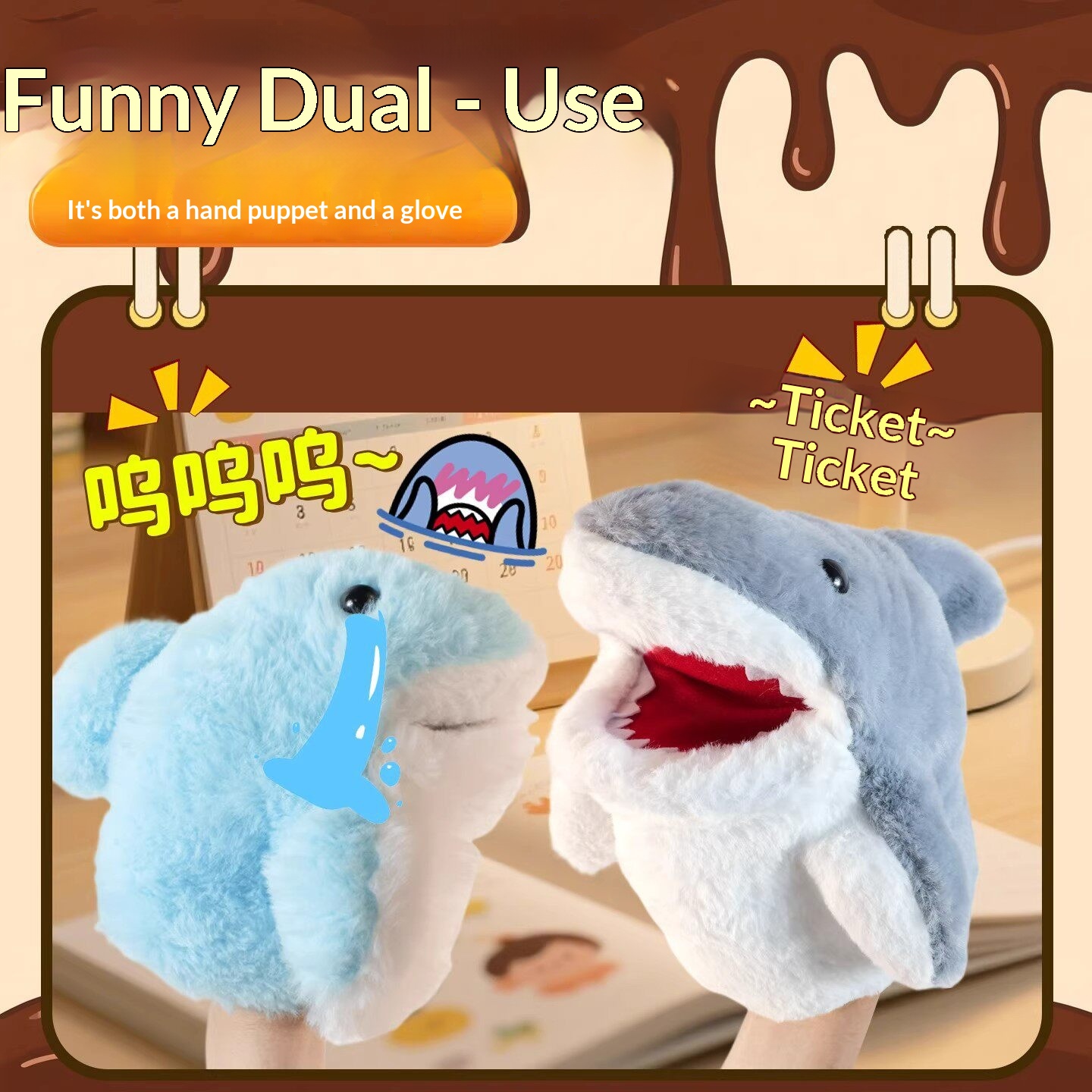 Shark Hand Puppet Plush Shark  - Kids Toys Doll ulasan dan harga