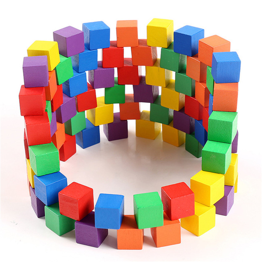 30Pcs/lot 2X2CM Wooden Colorfu - Wooden Blocks Stacking ulasan dan harga