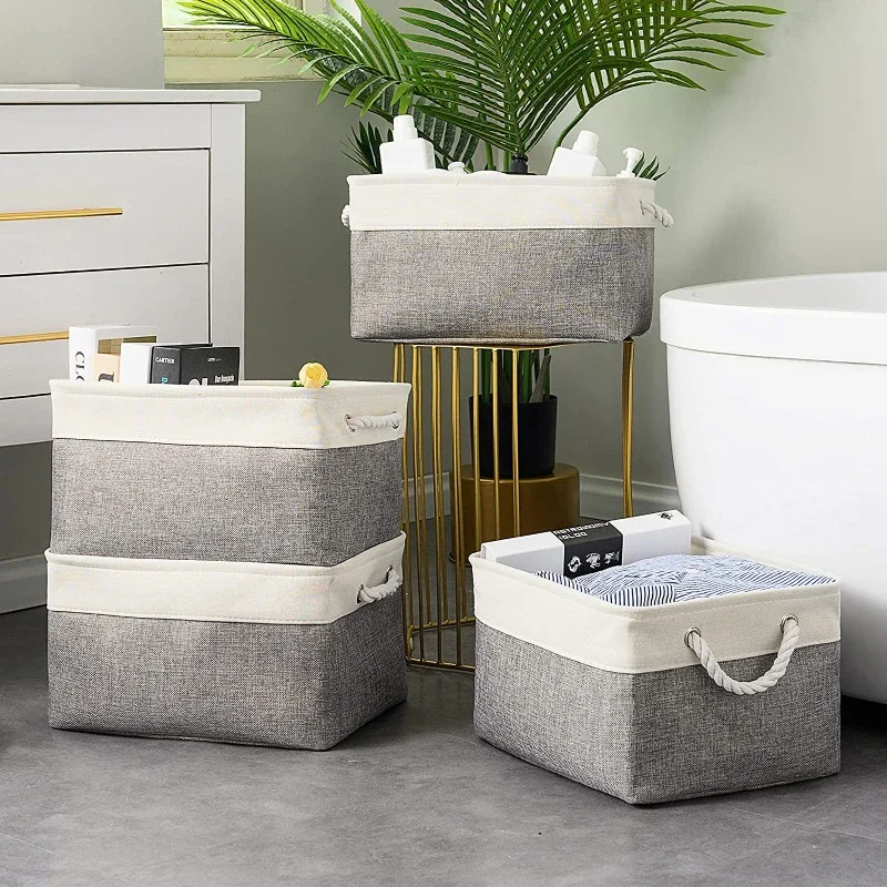 Linen Foldable Storage Basket  - Kids Toys Clearance ulasan dan harga
